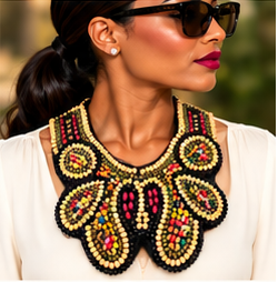 Savanna Mosaic Beaded Statement Collar Necklace